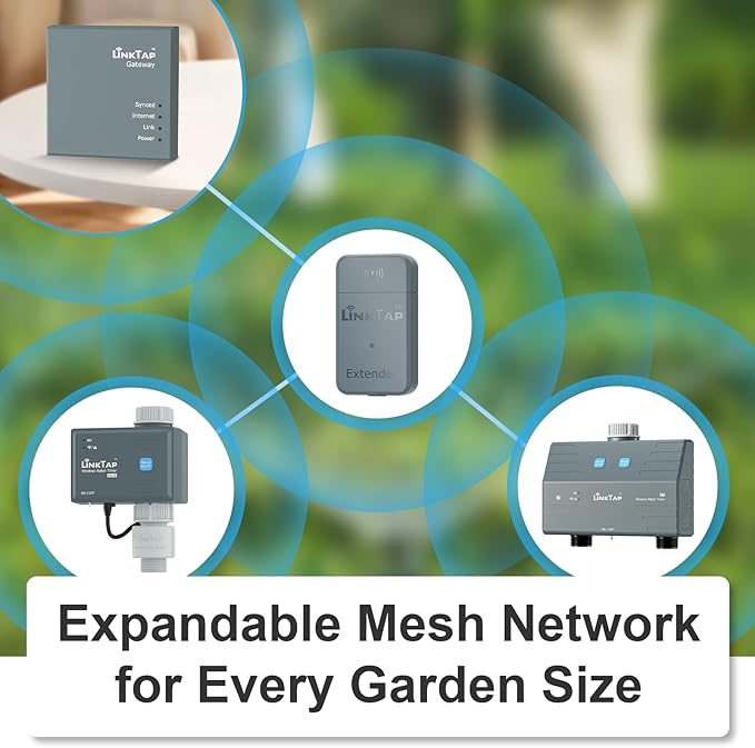 LinkTap D1 Smart Sprinkler Timer | Requires Gateway | 2-Outlet Water Timer for Garden Hose, Wider Range Than WiFi Hose Timers, App & Voice Control, Weather Adaptive, Smart Irrigation System for Yard