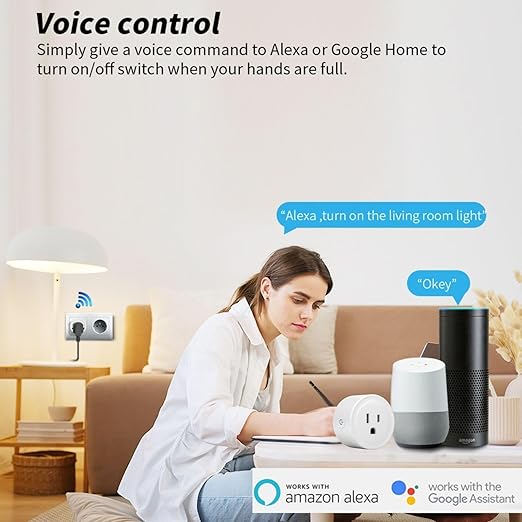 WiFi Smart Plug | Compatible with Alexa & Google Home | WiFi Outlet for Remote Control & Timer and Schedule Function | No Hub Required | Safety Certified (1Pack)