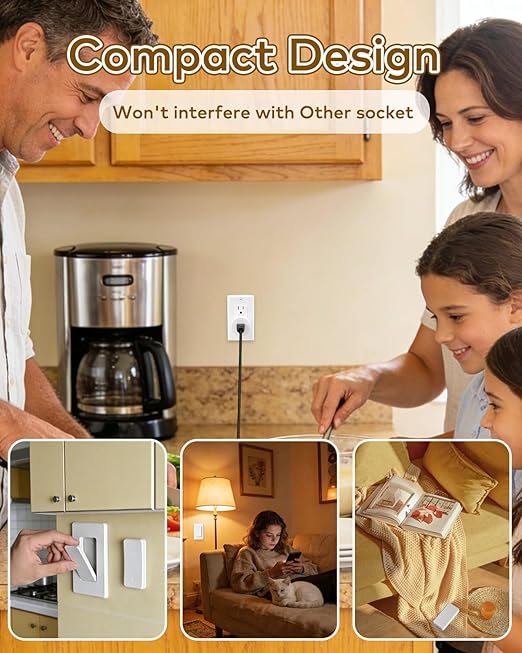NineLeaf Wireless Remote Outlet Switch,Remote Lamp Switch,On Off Light Plug Decorator Switches Wall Mounted, 500FT, 15A/1500W, TUV List,Programmable, No Wiring,Lamp,Fans,Household Appliances