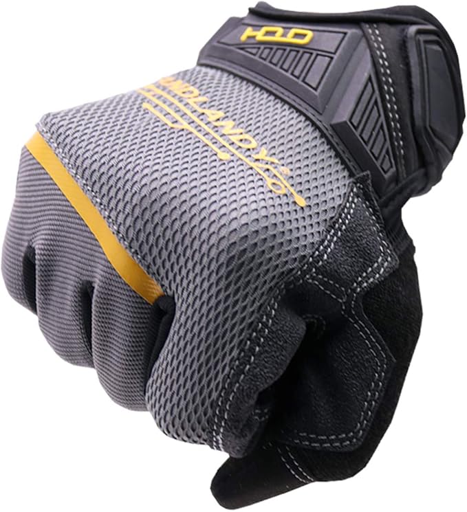 HANDLANDY Work Gloves for Men & Women, Utility Mechanic Working Gloves Touch Screen, Flexible Gardening Gloves for Yard