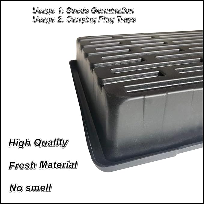 RooTrimmer 18-Pack 1020 Seedling Trays with Holes - Extra Strength Heavy Duty,10" x 20", Reusable 1020 Nursery Trays for Seed Germination, Plant Propagation, Garden Seed Starter and Microgreens