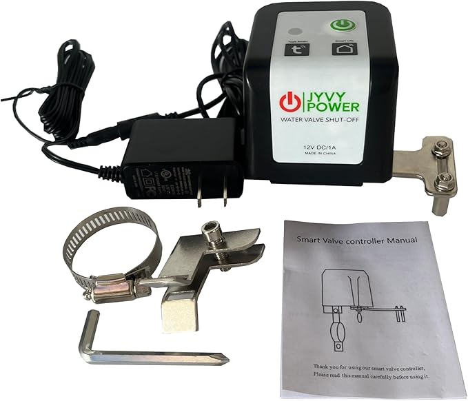 WiFi/Bluetooth Ball Valve Smart Water Shutoff Manipulator with Durable Metal Gear Domotique Controller Compatible Alexa Google Works 2.4 GHz No HUB Needed (TUYA WIFI)