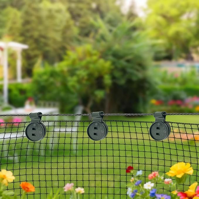 50 Pcs Shade Cloth Clips, Heavy Duty Lock Grip for Sun Shade Net, Black Round Plastic Tarp Clips for Garden, Greenhouse, Anti Bird Netting & Windproof Awning