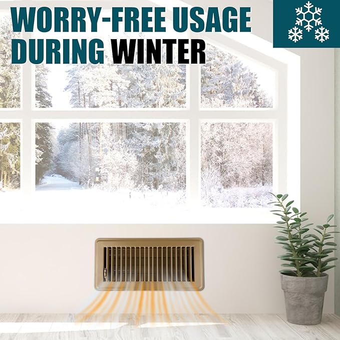 VOISEN Floor Register 4x10, 4 Pack Brown Floor Vent Covers,Heavy Duty Steel Walkable Floor Vents,Vent Covers for Home Floor