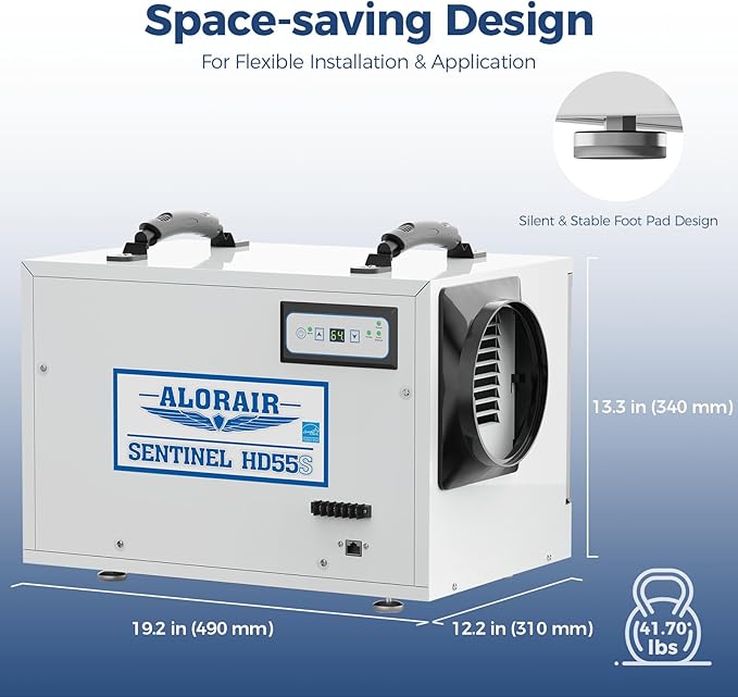 ALORAIR 120 PPD Wi-Fi Dehumidifier for Crawl Space, Basement, and Commercial Use, 2026 Energy Star APP Control, Auto-Defrost Crawlspace Dehumidifiers