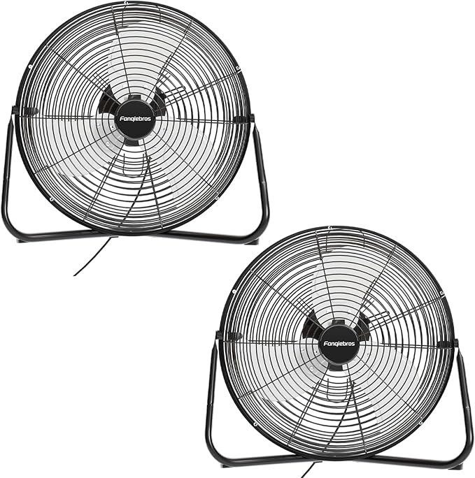 18" High Velocity Floor Fan, 3800 CFM Heavy Duty Industrial Floor Fan, 3 Speed, 360 Degree Tilt, Wall Mounted & Floor Design for Warehouse, Basement, Factory, Barn, Garage - UL Safety Listed