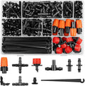 Drip Irrigation Fittings Kit for 1/4 Inch Tubing, 240 Pcs 1/4" Drip Line Barbed Connectors for Drip Systems - Nozzles,Micro Drips,Single Barbs,Tees,Couplings,Cross,End Plugs,Elbows,Hose Stakes