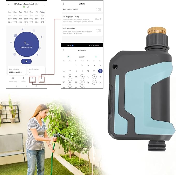 Generic RF WiFi Wireless Smart Sprinkler Timer, 433MHz 500m Range Water Timer Controller, IP67 with Durable Construction, Ideal for Drip Irrigation Lawn Farm
