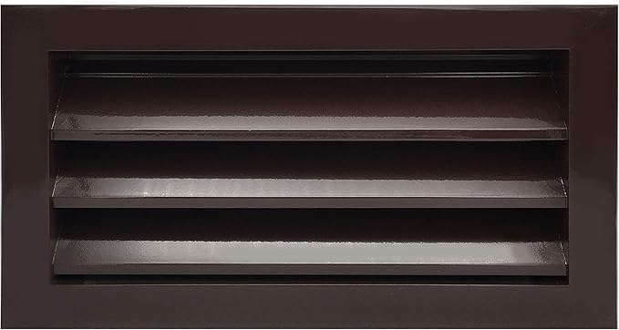 HVAC Premium 16"W x 8"H Aluminum Exterior Gable Louver Vent for Walls & Crawlspace - Weather-Resistant Air Grille with Screen Mesh - Brown [Outer Dimensions 17.75"W x 9.75"H]