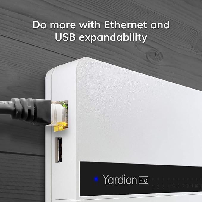 Yardian Pro Smart Sprinkler Controller (8-Zone) – Easy DIY Install, Apple HomeKit, Ethernet & Wi-Fi, Manual Buttons, Weather-Based Scheduling