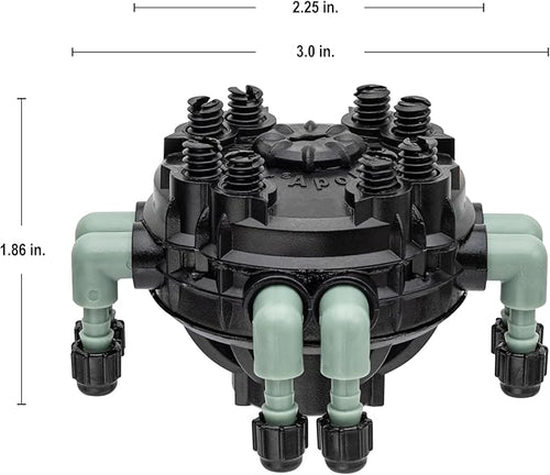 10-Pack Orbit Adjustable Flow 8-Port Drip Irrigation Manifold for 1/4 Inch Tube…