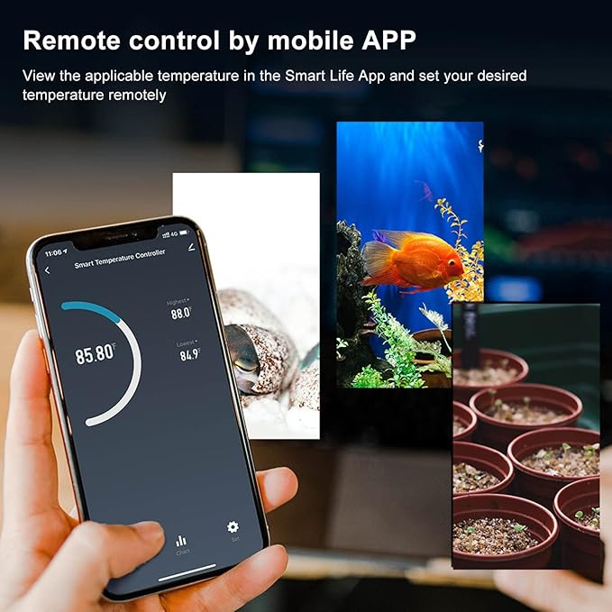 Digital Temperature Controller with WiFi and App Remote Monitoring - Smart Thermostat Socket for Heating and Cooling - Dual Output Timing Control - Range -30 to 105 Degrees Celsius