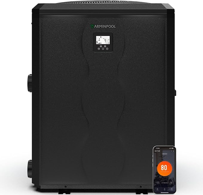 140000 BTU Electric Pool Heater, Full Inverter Pool Heat Pump for 42000 Gallons In and Above Ground Pools, Smart WiFi App, Timer, Heating and Cooling, 47dB Quiet Operation, 220V, V35 Ultra