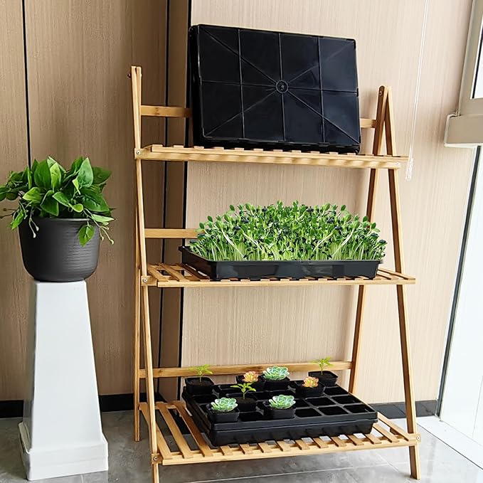 RooTrimmer 5 Pack Nursery Potting Tray, Carrying and Holding Plant Tray for Seeds Starting Pot, Collecting Drainage Water(Black)
