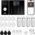 XUK Smart Home Security System,4G/GSM &WiFi Wireless Alarm Kit with Door/Window Sensors,PIR Motion Detectors,App Remote Control,Compatible with Alexa &Google Home,Easy Installation (21pcs Set)