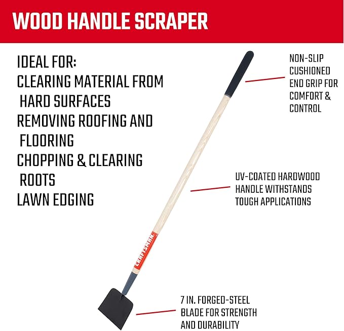 Craftsman 3-Piece Winter Clean Up Set with Scoop, Scraper & Squeegee Push Broom for Moving Snow & Slush, Scraping Ice Outdoors