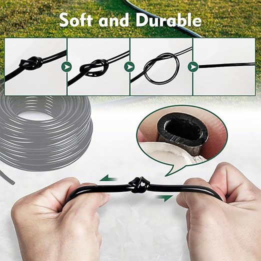 Bluepro 200FT 1/4 inch Drip Irrigation Tubing Blank Distribution Garden Watering Tube Line for Drip Irrigation Parts and Drip Systems, Black