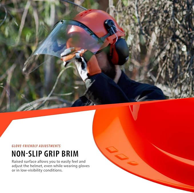 TR Industrial Forestry Safety Helmet and Hearing Protection System, Orange
