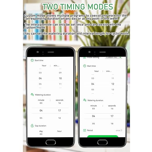 Smart Mobile Remote Timer, Drip Irrigation System, DC12V Adjustable Phone Control Automatic Timer Garden Watering System for Potted Plants Balcony (US Plug)