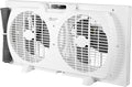 Comfort Zone 9-Inch 3-Speed Reversible Twin Window Fan – Dual Blade Window Exhaust Fan with Auto-Locking Expanders, 22.25" to 33" Wide – Tabletop Feet & Removable Bug Screen included