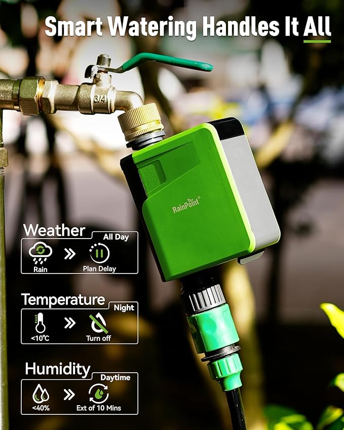 RAINPOINT WiFi Hose Timer WiFi Sprinkler Timer Smart Irrigation System for Garden Lawn Yard APP Remote Control