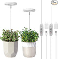 LORDEM Grow Light, Full Spectrum LED Plant Light for Indoor Plants, Height Adjustable Growing Lamp with Auto On/Off Timer 4/8/12H, 4 Dimmable Brightness, Ideal for Small Plants, 2 Packs