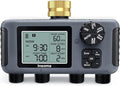 Insoma Water Timer with Brass Inlet, 4 Independent Zones Outdoor Hose Timer for Garden Faucet with Auto/Manual/Rain Delay Mode, IPX5 Waterproof, Sprinkler Irrigation Controller for Yard Lawn