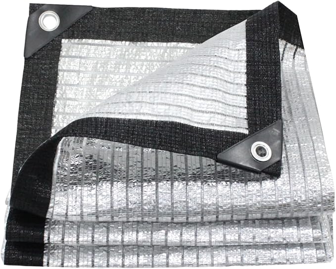 BeGrit Aluminet Shade Cloth 75%-80% Aluminum Shade Cloth Sun Reflective Tarp for Garden, Patio, Greenhouse, Pergola, Car, Kennel Shade 8x10ft