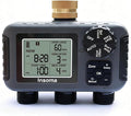 Insoma 3-Zone Sprinkler Timer with Brass Inlet + IPX5 Waterproof | Programmable Auto/Manual Irrigation Mode with Rain Delay & Large LCD | Water Hose Timer 3 Outlets for Garden, Lawn, Yard, Pool