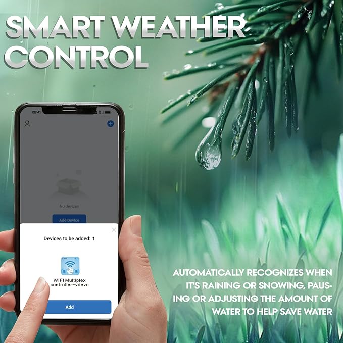 8 Zone Smart Sprinkler Controller with Smartlife APP Control, Local Weather Intelligence WiFi Sprinkler System Controller, Sprinkler Timer for Outdoor Garden/Yard/Lawns