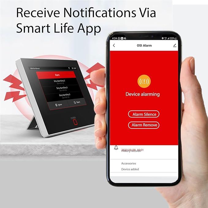 OSI Alarm System Gen 2 (4G), 11pc, DIY, Motion & Entry Sensors, Wireless Siren, Remotes, App & Alexa Compatible Self Monitor(No Monthly Fees) or 24/7 Alarm Monitoring (as Low as $15/mo)