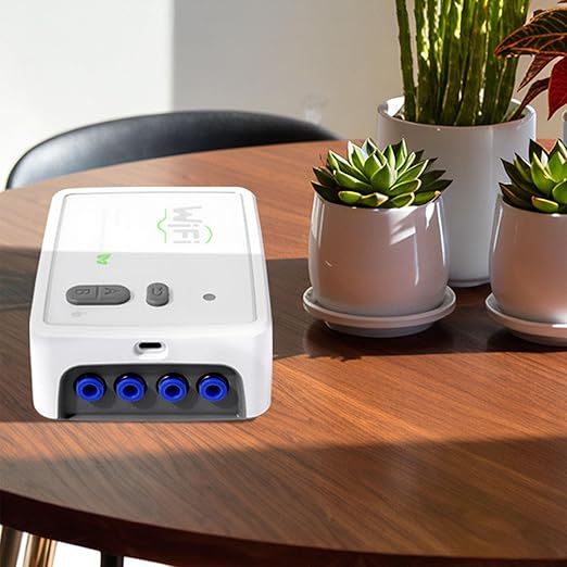 ZJchao Automatic Drip Irrigation Kit APP Control Smart Watering System with Timer Adjustable Drippers 15M Pipe for 20 Potted Plants (US Plug)