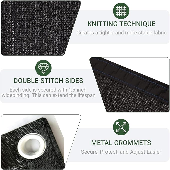 45-95% Heavy Duty Shade Cloth for Garden & Patio Breathable Shade Net with Grommets for Outdoor Sun Protection Garden Plants Cover Greenhouse and Patio (45%, 10 x 20 FT)