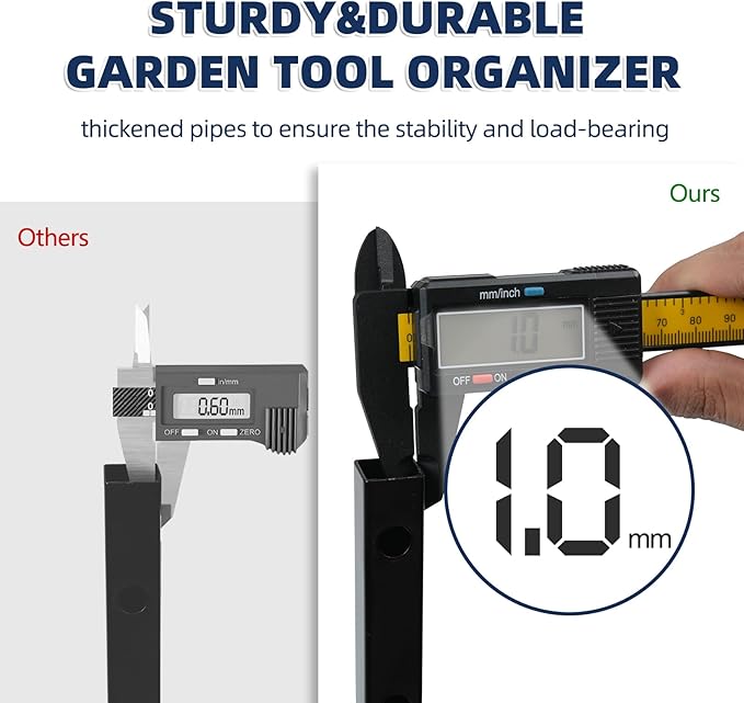 Garden Tool Organizer and Storage, Yard Tool Organizer for Garage Up to 41 Tools, 3-tire Yard Tool Holder Holding Long Handled Tools for Shed Garden Outdoor with Wheels