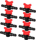 Boao Drip Irrigation Switch Valves - 1/2 Inch Double Male Barbed Valve - Manual Adjustment with Red Handle Top(8)