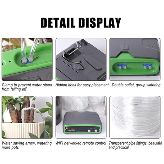 Focket Drip Irrigation System, WiFi App Remote Control Customizable Schedules Dual Pump Drive for 20 Pots Automatic Plant Waterer, Indoor Watering System with Timer 15M Tubing for