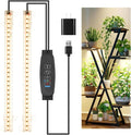 8.6'' LED Grow Light Strips, Full Spectrum 3500K Grow Lights for Indoor Plants, 2 Head with 3/9/12H Timer, 10 Dimmable Levels, Suitable for Seedling, Succulent, Plant Shelf and Greenhouse, 1-Pack