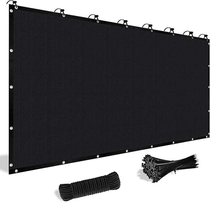 Shade&Beyond Customized Size 9' X 23' Shade Cloth with Grommets, 90% UV Protection UV Protection Mesh Tarp Sun Screens for Patio GN04, Black