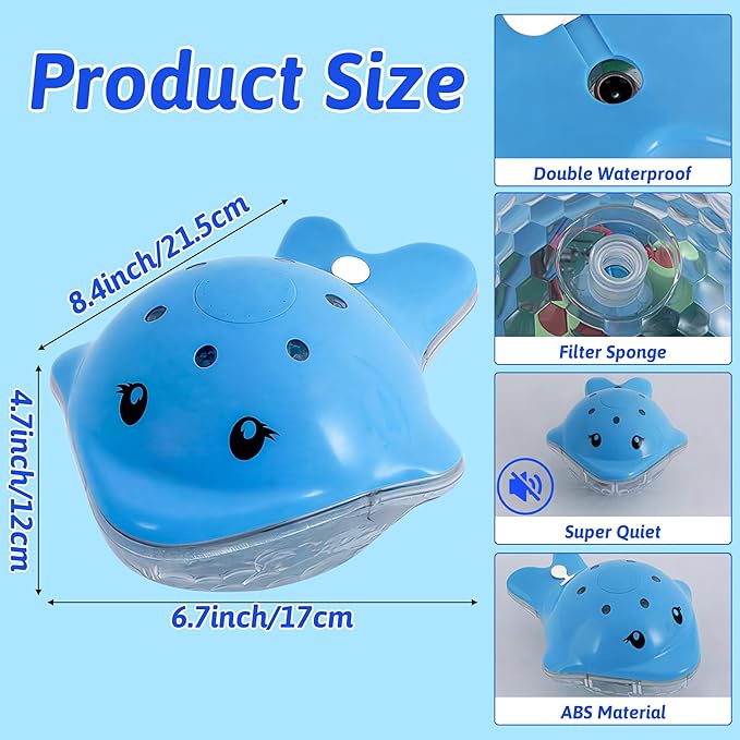 Floating Pool Fountain with Adjustable Colorful LED Light Show Waterfall Spray Timer Feature, Floating Light Party Decor for Above Ground Swimming Pool Pond Garden Patio Outdoor