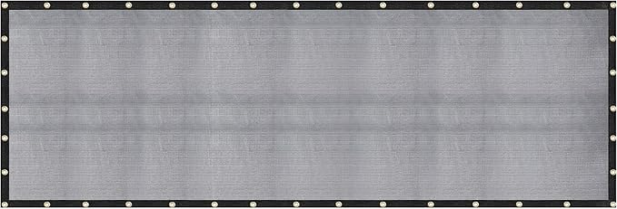 [WindscreenSupplyCo] 60-70% 12 FT X 24 FT Mesh Tarp/Shade Cloth 9-Needle Knitted Heavy Duty Black with Grommets for Green House, Garden, pergola, Pools, Dump Truck - MT1224BLKX1