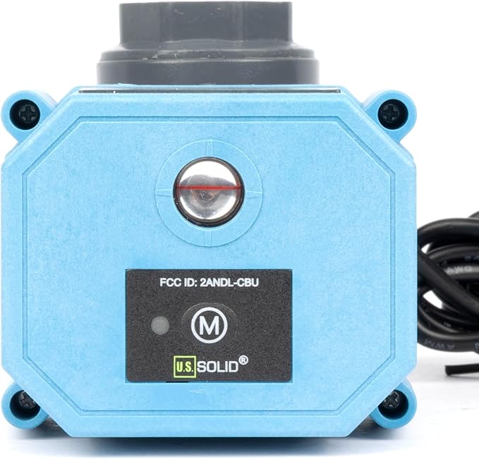 U.S. Solid WiFi Smart Motorized Ball Valve 1/2 inch NPT for Water Control & Irrigation, 2 Way PVC Electric Valve, USB Powered, LED Status Indicator, Flow Direction Window, Remote On/Off Control