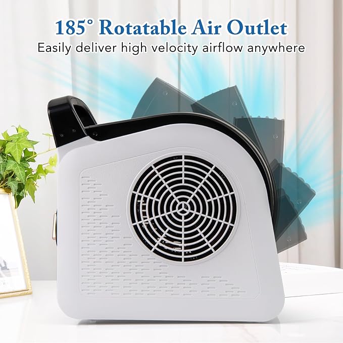 ARLIME High Velocity Blower Fan, Utility Air Mover w/ 3 Speeds & 185° Pivoting Head for Drying Cooling Ventilating, 130W 325CFM Portable Floor Fan w/2 AC Outlets for Home, Garage, Gym, Job Site