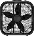 20-Inch Box Fan with Weather-Resistant Motor, 3-Speed Floor and Window Cooling Fan with Plastic Frame, Portable Carry Handle, 72-Inch Cord for Bedroom, Garage, Dorm, Black