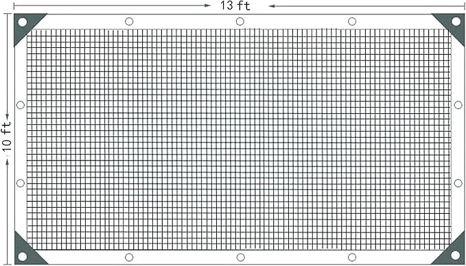 90% Sun Shade Cloth 10x13 FT, Sunblock Shade Net for Patios, Gardens, Backyards, Durable HDPE Fabric with Aluminum Grommets, Easy to Install