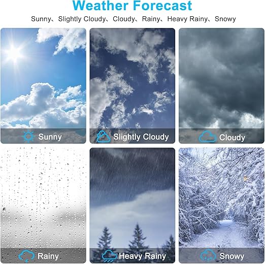 Weather Station Wireless Indoor Outdoor, Thermometer Wireless with Remote Sensor, Home Weather Station, Color Display Digital Weather Forecast, Humidity, Atomic Clock, Air Pressure for Home
