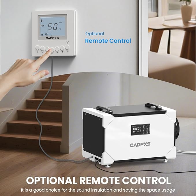 CADPXS Crawlspace Dehumidifier with Pump and Drain Hose, 145 Pints Commercial-Grade Dehumidifier for Crawl Spaces, Basements, Industrial and Water Damage Use, Large Capacity, 5 Years Limited Warranty