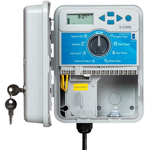 Hunter XC800 X-Core 8 Zone Outdoor/Indoor Sprinkler Timer, Weatherproof Irrigation Controller for Lawn and Garden, Programmable Automatic Watering, Easy Install