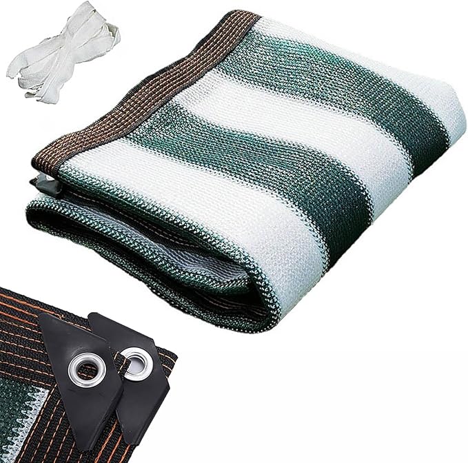 80% Garden Shade Fabric Sun Shade Cloth Dark Green White Shade net Sunblock Mesh,HDPE Shading Net with Grommets,Greenhouse Cover Shade Tarp 3x6 ft to 40x44 ft(10x12ft)