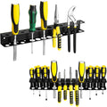 Screwdriver Organizer, Pliers Rack, Heavy Duty Wall Mounted Tool Storage Rack, Hand Tools Organizer, Metal Storage Rack for Garage Workshop Workbench Tool Chest Cart,Black Color 15.75 Inch(1 packs)
