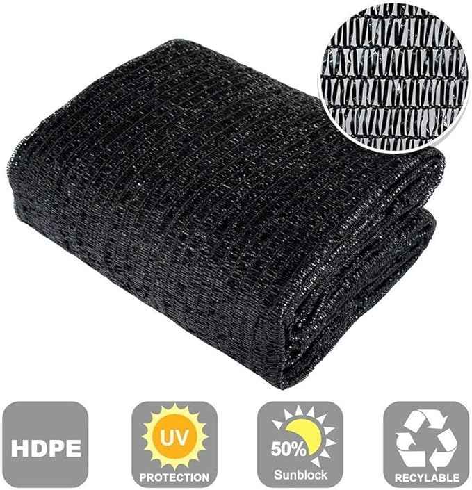 Agfabric SDR400812B 40% Sunblock Shade Cloth Cover with Clips for Plants 8’ X 12’, Black